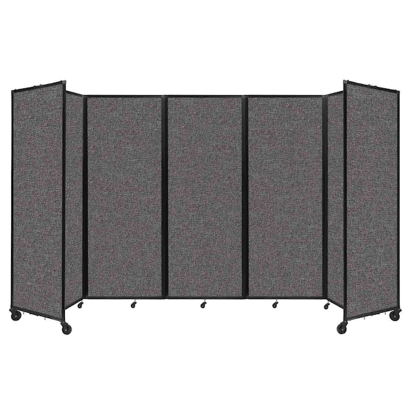 Room Divider 360 Folding Portable Partition 14' x 7'6" Charcoal Gray Fabric